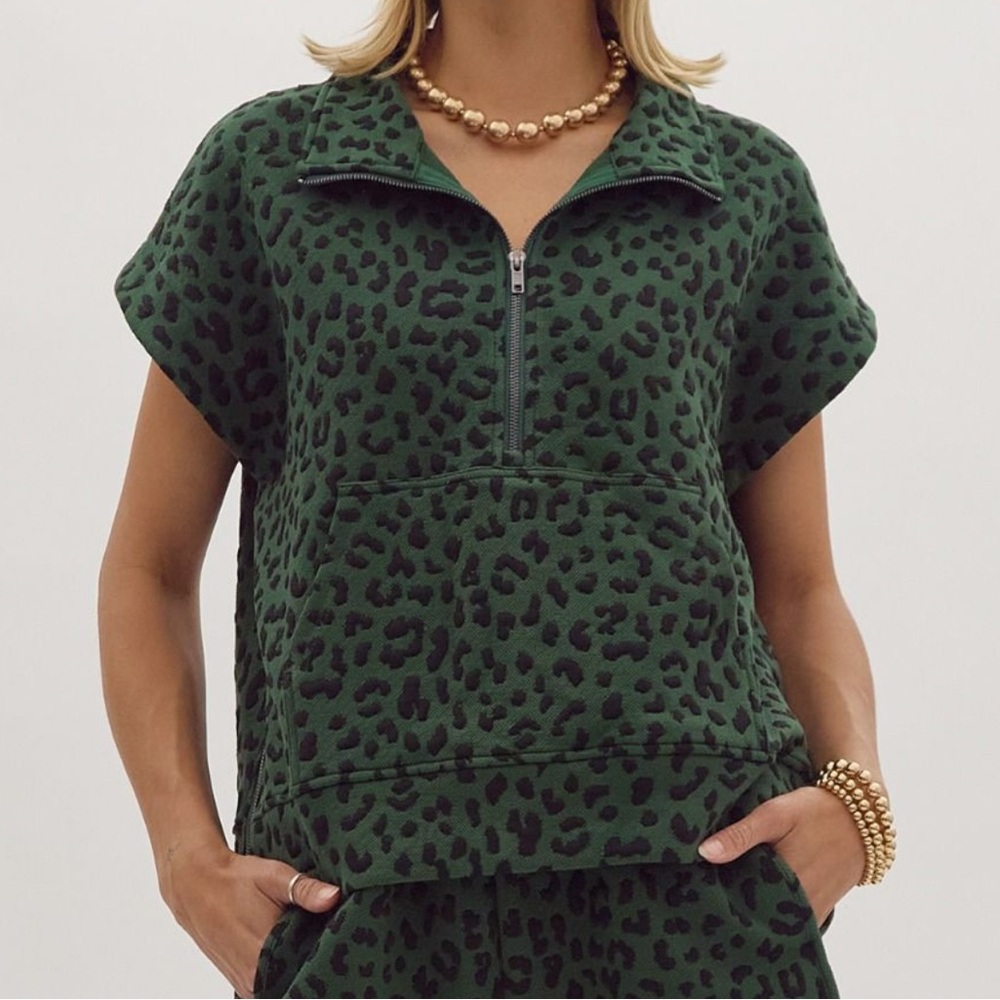New with tags! The cutest forest green leopard top. Multiple colors and sizes.